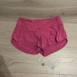 sonic pink lululemon speed up shorts